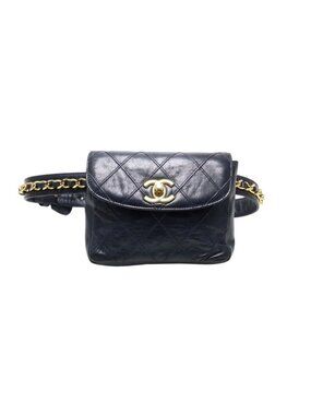 Chanel Bicolor Quilted GD Leather Belt
